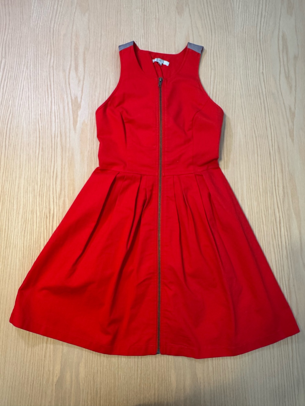 BB Dakota Red and Silver Fit-and-Flare Dress